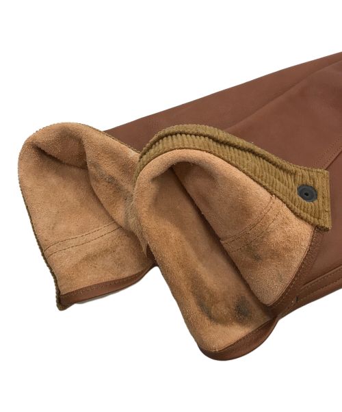 MISTER FREEDOM（ミスターフリーダム）Mister freedom (ミスターフリーダム) SUGAR CANE (シュガーケーン) カウハイド レザー ランチブラウス ブラウン サイズ:38の古着・服飾アイテム