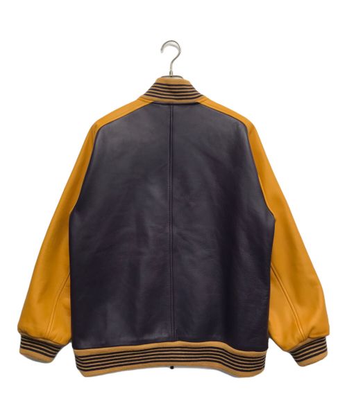 Needles（ニードルズ）Needles (ニードルズ) レザー アワードジャケット パープル×イエロー サイズ:Lの古着・服飾アイテム