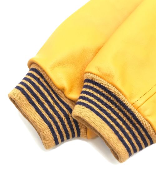 Needles（ニードルズ）Needles (ニードルズ) レザー アワードジャケット パープル×イエロー サイズ:Lの古着・服飾アイテム