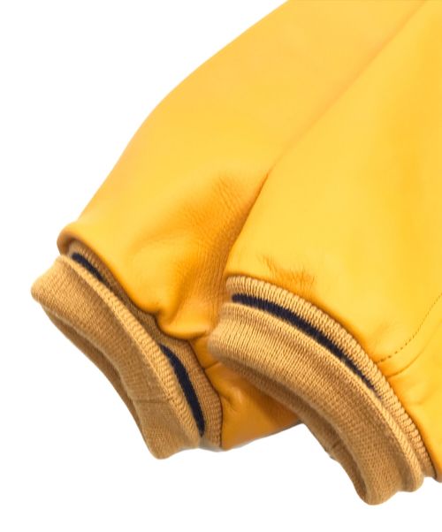 Needles（ニードルズ）Needles (ニードルズ) レザー アワードジャケット パープル×イエロー サイズ:Lの古着・服飾アイテム