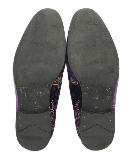 Needles（ニードルズ）Needles (ニードルズ) バタフライ刺繍スエードミュール パープル サイズ:42の古着・服飾アイテム