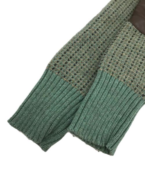 LAUREN RALPH LAUREN（ローレンラルフローレン）LAUREN RALPH LAUREN (ローレンラルフローレン) エルボーパッチニット グリーン サイズ:Sの古着・服飾アイテム