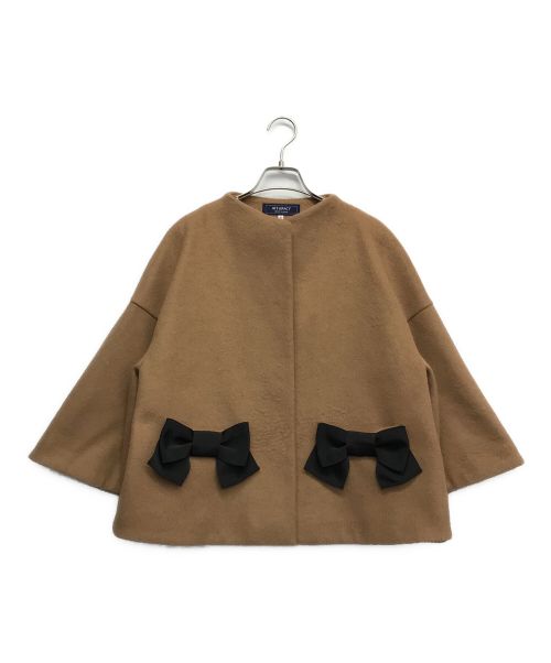 M'S GRACY（エムズグレイシー）M'S GRACY (エムズグレイシー) ノーカラージャケット ブラウン サイズ:40の古着・服飾アイテム