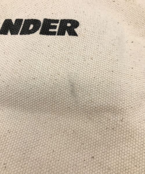 JIL SANDER（ジルサンダー）JIL SANDER (ジルサンダー) レザーハンドルキャンバストートバッグ ベージュの古着・服飾アイテム
