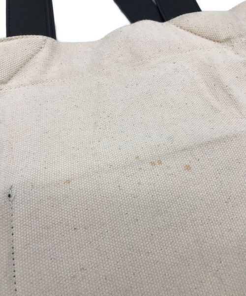 JIL SANDER（ジルサンダー）JIL SANDER (ジルサンダー) レザーハンドルキャンバストートバッグ ベージュの古着・服飾アイテム