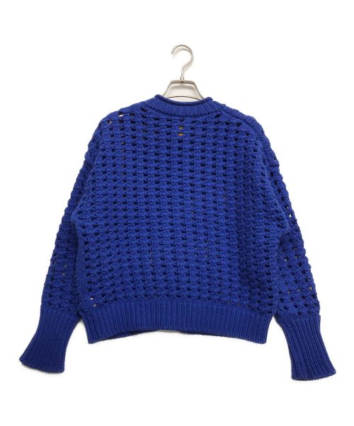 BATONER（バトナ―）BATONER (バトナ―) コットンビッグメッシュニットカーディガン ブルー サイズ:1の古着・服飾アイテム