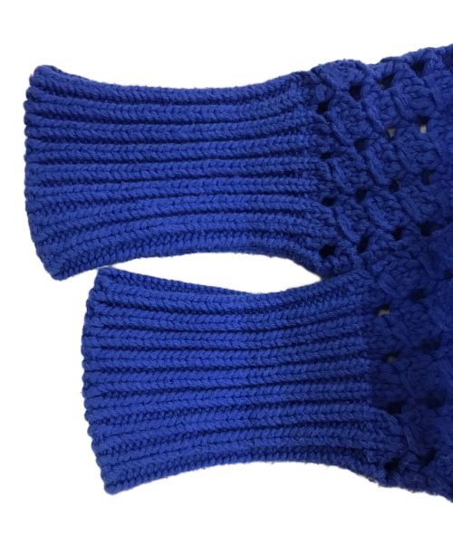 BATONER（バトナ―）BATONER (バトナ―) コットンビッグメッシュニットカーディガン ブルー サイズ:1の古着・服飾アイテム