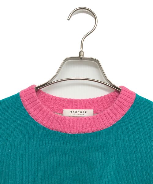 MACPHEE（マカフィー）MACPHEE (マカフィー) NZ LAMB 9G クルーネックプルオーバー グリーン サイズ:Sの古着・服飾アイテム