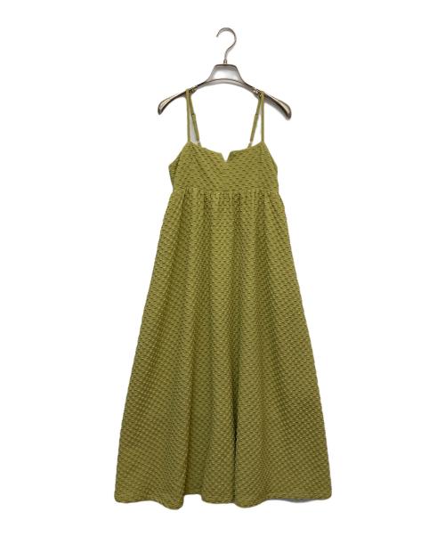 RAY BEAMS（レイ ビームス）RAY BEAMS (レイ ビームス) フクレ ジャカード キャミ ワンピース イエロー 未使用品の古着・服飾アイテム