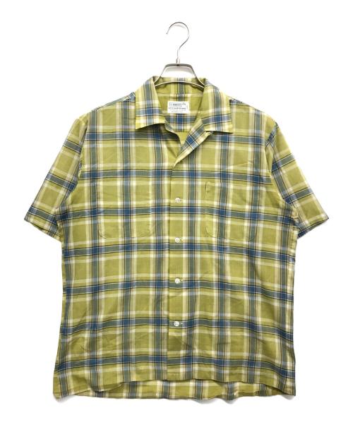 BRENT（ブレント）BRENT (ブレント) ブロックチェックオープンカラーシャツ イエロー サイズ:15-15.5の古着・服飾アイテム