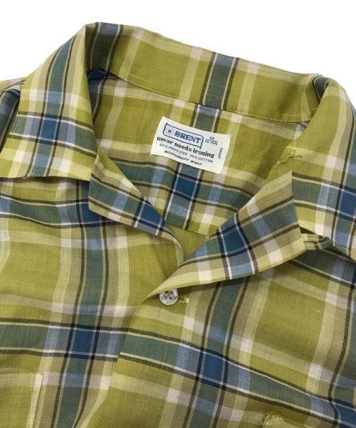 BRENT（ブレント）BRENT (ブレント) ブロックチェックオープンカラーシャツ イエロー サイズ:15-15.5の古着・服飾アイテム
