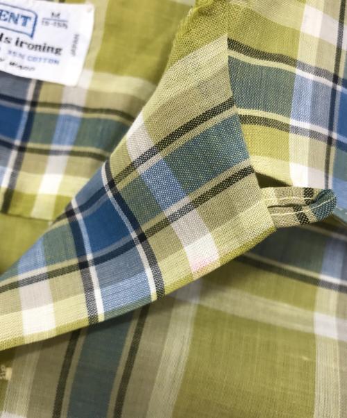 BRENT（ブレント）BRENT (ブレント) ブロックチェックオープンカラーシャツ イエロー サイズ:15-15.5の古着・服飾アイテム