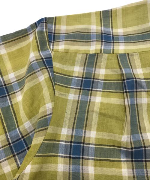 BRENT（ブレント）BRENT (ブレント) ブロックチェックオープンカラーシャツ イエロー サイズ:15-15.5の古着・服飾アイテム