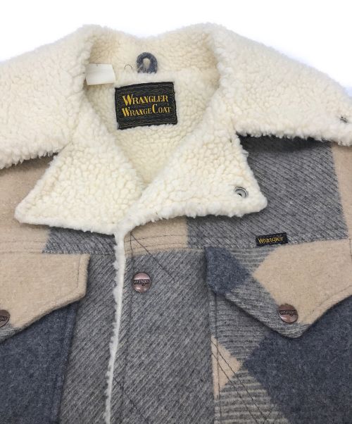 Wrangler（ラングラー）Wrangler (ラングラー) N.HOOLYWOOD (エヌ ハリウッド) 別注 ウール チェック ボア ランチジャケット グレー サイズ:Sの古着・服飾アイテム