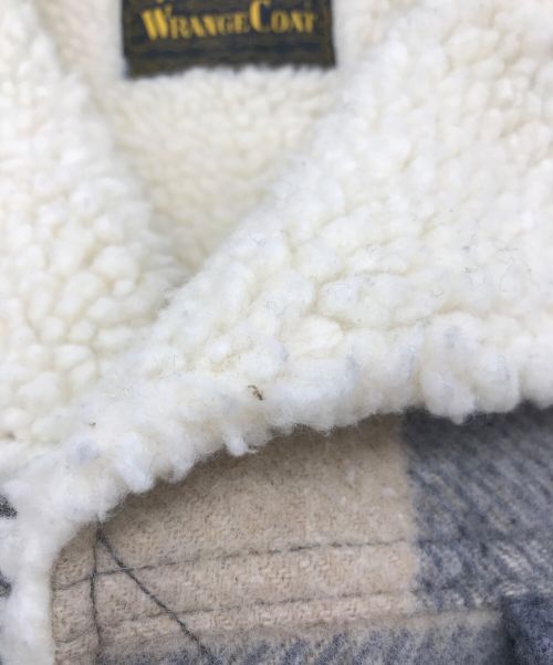 Wrangler（ラングラー）Wrangler (ラングラー) N.HOOLYWOOD (エヌ ハリウッド) 別注 ウール チェック ボア ランチジャケット グレー サイズ:Sの古着・服飾アイテム