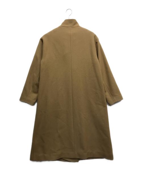 MICHEL KLEIN（ミッシェルクラン）MICHEL KLEIN (ミッシェルクラン) ウールナイロンモッサ スタンドカラーロングコート ベージュ サイズ:Mの古着・服飾アイテム