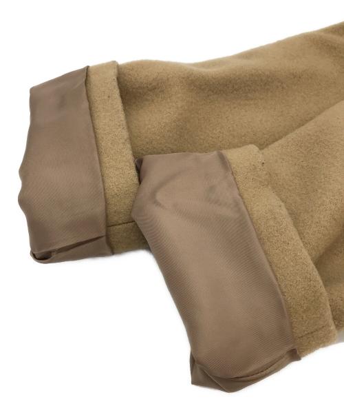 MICHEL KLEIN（ミッシェルクラン）MICHEL KLEIN (ミッシェルクラン) ウールナイロンモッサ スタンドカラーロングコート ベージュ サイズ:Mの古着・服飾アイテム