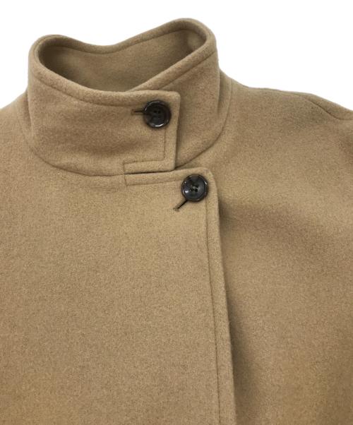 MICHEL KLEIN（ミッシェルクラン）MICHEL KLEIN (ミッシェルクラン) ウールナイロンモッサ スタンドカラーロングコート ベージュ サイズ:Mの古着・服飾アイテム