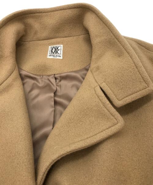 MICHEL KLEIN（ミッシェルクラン）MICHEL KLEIN (ミッシェルクラン) ウールナイロンモッサ スタンドカラーロングコート ベージュ サイズ:Mの古着・服飾アイテム