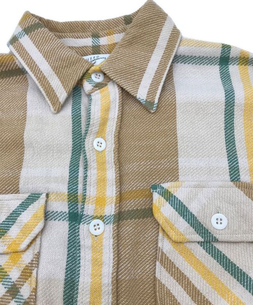 UNUSED（アンユーズド）UNUSED (アンユーズド) ヘビーコットン ネルシャツ ベージュ サイズ:1の古着・服飾アイテム