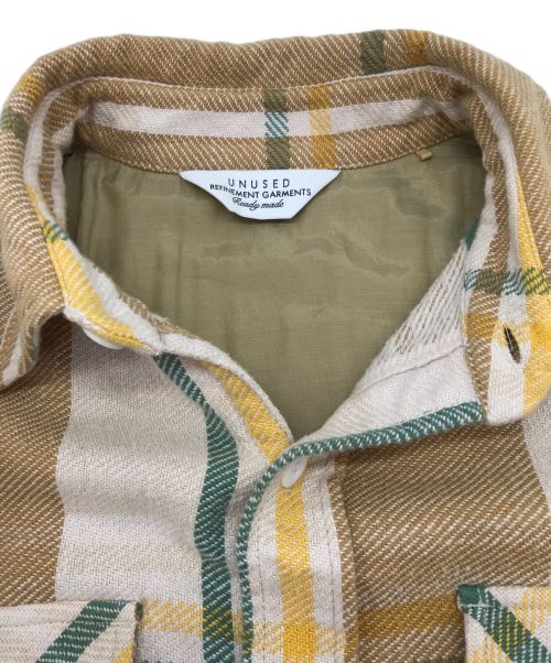 UNUSED（アンユーズド）UNUSED (アンユーズド) ヘビーコットン ネルシャツ ベージュ サイズ:1の古着・服飾アイテム