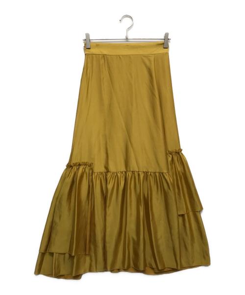 DRESSTERIOR（ドレステリア）DRESSTERIOR (ドレステリア) ドレープサテンティアードスカート イエロー サイズ:36 未使用品の古着・服飾アイテム
