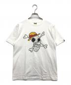 BAPE BY A BATHING APE×ONE PIECEベイプバイアベイシングエイプ×ワンピース）の古着「プリントTシャツ」｜ホワイト
