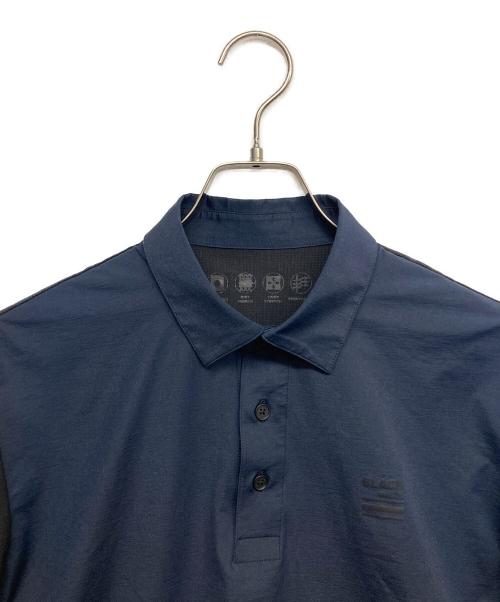 BLACK LABEL CRESTBRIDGE（ブラックレーベル クレストブリッジ）BLACK LABEL CRESTBRIDGE (ブラックレーベル クレストブリッジ) S/Sストレッチシャツ ネイビー サイズ:Mの古着・服飾アイテム