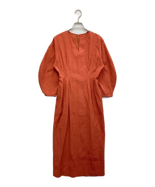 IENA（イエナ）IENA (イエナ) コットンリップルウエストシェイプワンピース レッド サイズ:34の古着・服飾アイテム