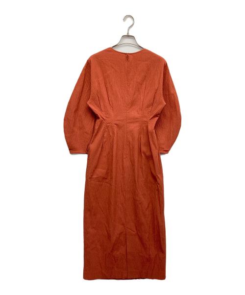 IENA（イエナ）IENA (イエナ) コットンリップルウエストシェイプワンピース レッド サイズ:34の古着・服飾アイテム