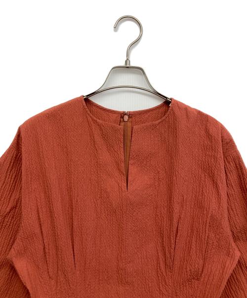 IENA（イエナ）IENA (イエナ) コットンリップルウエストシェイプワンピース レッド サイズ:34の古着・服飾アイテム