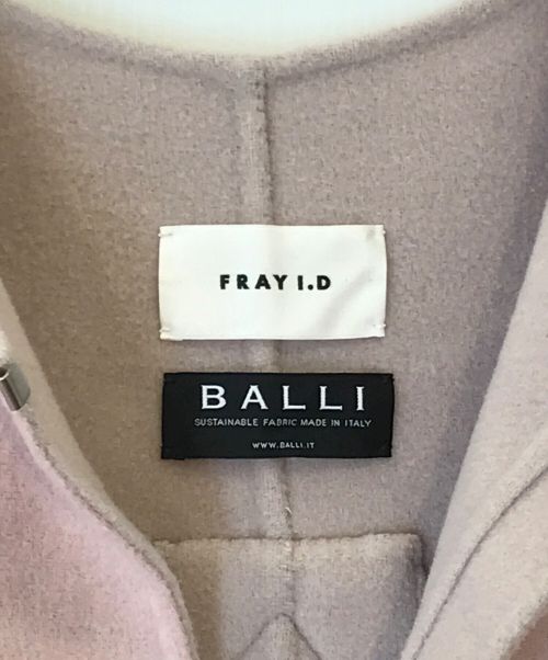 FRAY ID（フレイ アイディー）FRAY ID (フレイ アイディー) カシミヤ混BALLIリバーコート ピンク サイズ:1の古着・服飾アイテム