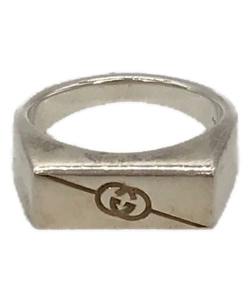 GUCCI（グッチ）GUCCI (グッチ) ダイアゴナル インターロッキングG スリム リング シルバー サイズ:17号の古着・服飾アイテム