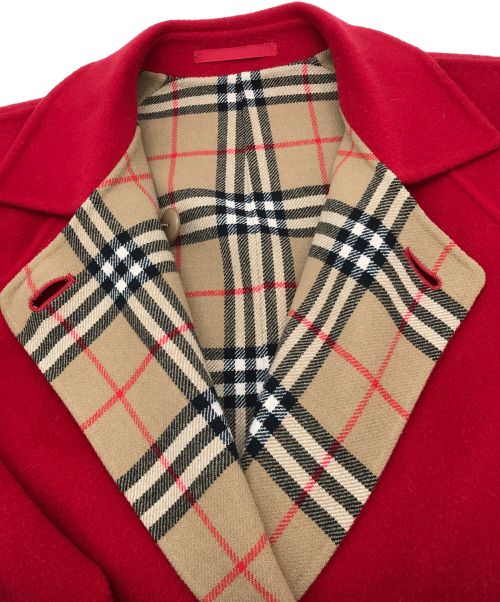 Burberry's（バーバリーズ）Burberry's (バーバリーズ) カシミヤ混コート レッド サイズ:Mの古着・服飾アイテム