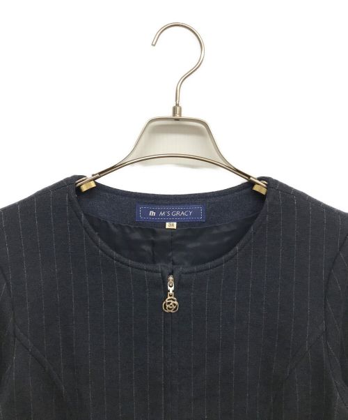 M'S GRACY（エムズグレイシー）M'S GRACY (エムズグレイシー) ブラウスワンピース ネイビー サイズ:38の古着・服飾アイテム