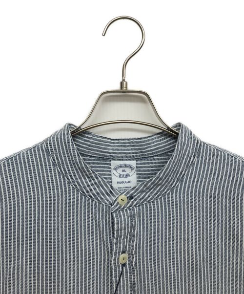 BROOKS BROTHERS（ブルックスブラザーズ）BROOKS BROTHERS (ブルックスブラザーズ) ノーカラーシャツ ブルー サイズ:XLの古着・服飾アイテム