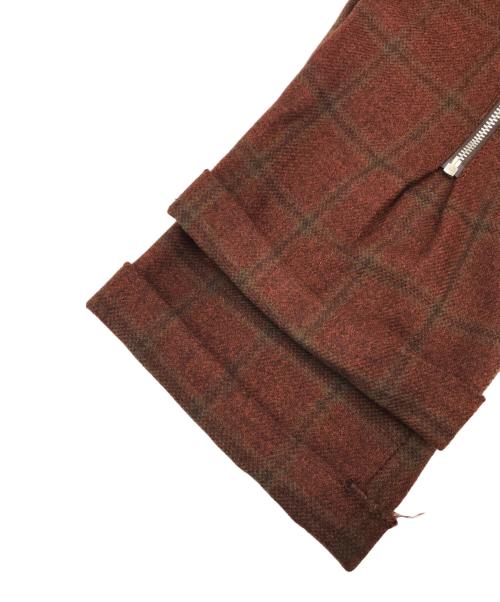 FUCKIN TOURIST（ファキンツーリスト）FUCKIN TOURIST (ファキンツーリスト) ジップデザインチェックパンツ ブラウン サイズ:記載無の古着・服飾アイテム