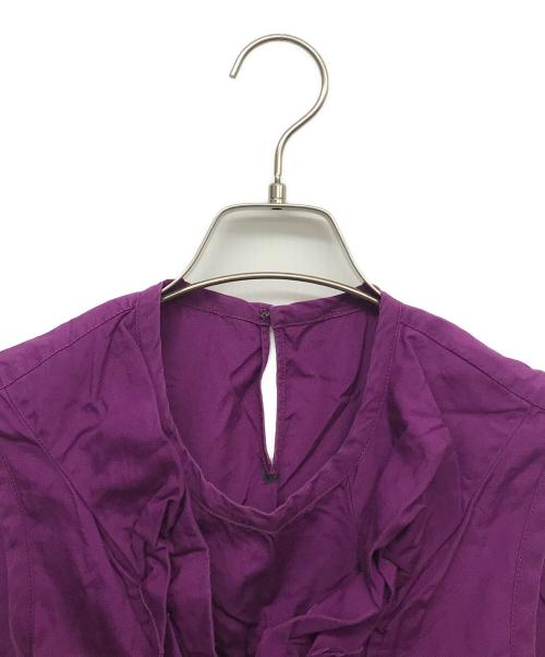 tricot COMME des GARCONS（トリココムデギャルソン）tricot COMME des GARCONS (トリココムデギャルソン) フリルアウトシームデザインノースリーブワンピース パープル サイズ:Mの古着・服飾アイテム