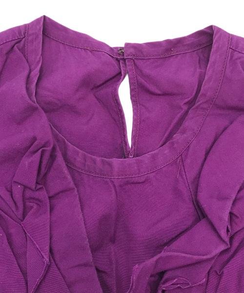 tricot COMME des GARCONS（トリココムデギャルソン）tricot COMME des GARCONS (トリココムデギャルソン) フリルアウトシームデザインノースリーブワンピース パープル サイズ:Mの古着・服飾アイテム