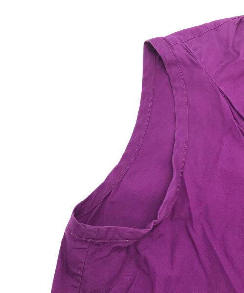 tricot COMME des GARCONS（トリココムデギャルソン）tricot COMME des GARCONS (トリココムデギャルソン) フリルアウトシームデザインノースリーブワンピース パープル サイズ:Mの古着・服飾アイテム