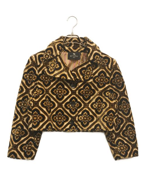 ETRO（エトロ）ETRO (エトロ) Velvet cropped jacket ベージュ サイズ:44の古着・服飾アイテム