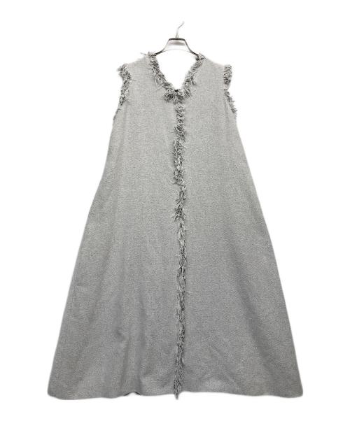 maison de dolce（メゾンドドルチェ）maison de dolce (メゾンドドルチェ) ツイードノースリーブワンピース グレー サイズ:Fの古着・服飾アイテム