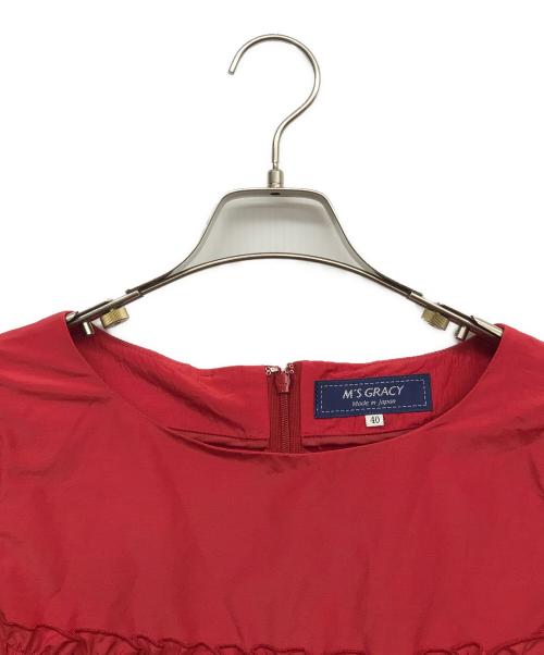 M'S GRACY（エムズグレイシー）M'S GRACY (エムズグレイシー) ティアードワンピース レッド サイズ:40の古着・服飾アイテム