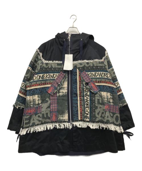 sacai（サカイ）sacai (サカイ) Eric Haze Jacquard Hooded Blouson ネイビー サイズ:1の古着・服飾アイテム
