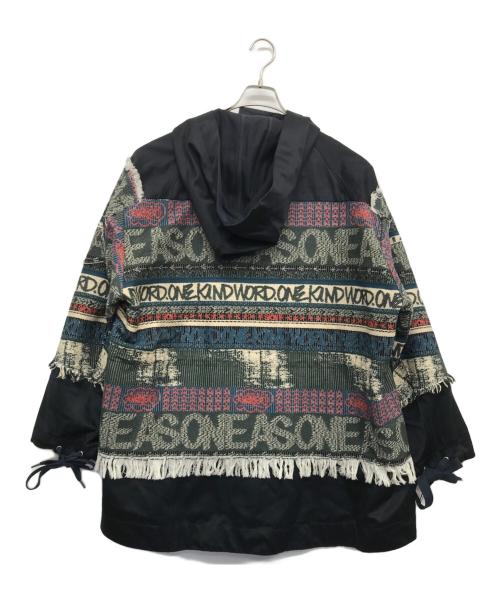 sacai（サカイ）sacai (サカイ) Eric Haze Jacquard Hooded Blouson ネイビー サイズ:1の古着・服飾アイテム