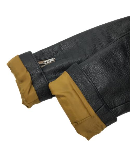 Hysteric Glamour（ヒステリックグラマー）Hysteric Glamour (ヒステリックグラマー) プリマロフトレザー切替ダウンジャケット ブラック サイズ:Mの古着・服飾アイテム