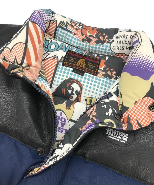 Hysteric Glamour（ヒステリックグラマー）Hysteric Glamour (ヒステリックグラマー) プリマロフトレザー切替ダウンジャケット ブラック サイズ:Mの古着・服飾アイテム