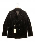 TOMORROW LANDトゥモローランド）の古着「コットンコーデュロイ ダブルブレステッド6Bジャケット」｜ブラック