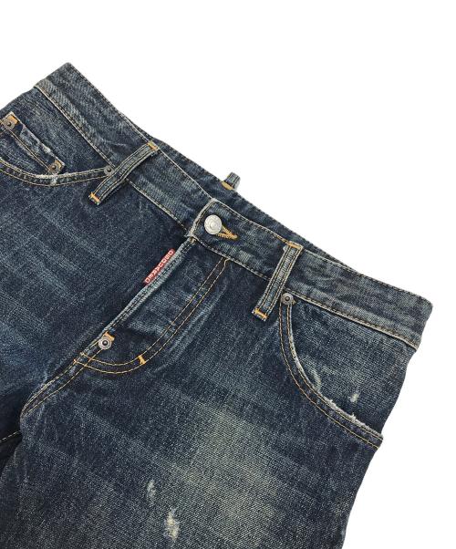 DSQUARED2（ディースクエアード）DSQUARED2 (ディースクエアード) クラッシュ加工STRAIGHT DENIM PANTS インディゴ サイズ:44の古着・服飾アイテム