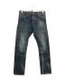 DSQUARED2（ディースクエアード）の古着「クラッシュ加工STRAIGHT DENIM PANTS」｜インディゴ